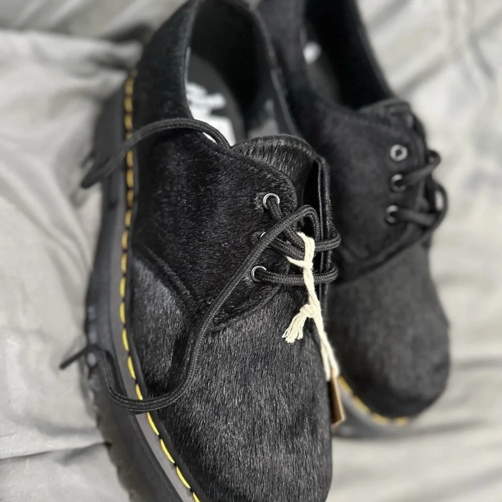 Dr. Martens 1461 Quad SZ Women 10–Men 9 Oxford Platform Shoes Black NEW - Picture 6 of 7